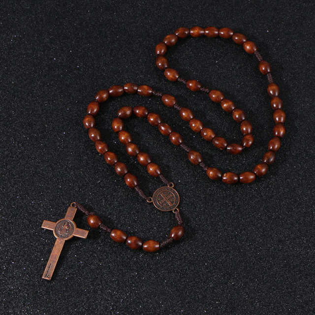 Jesus Wooden Rosary Beads