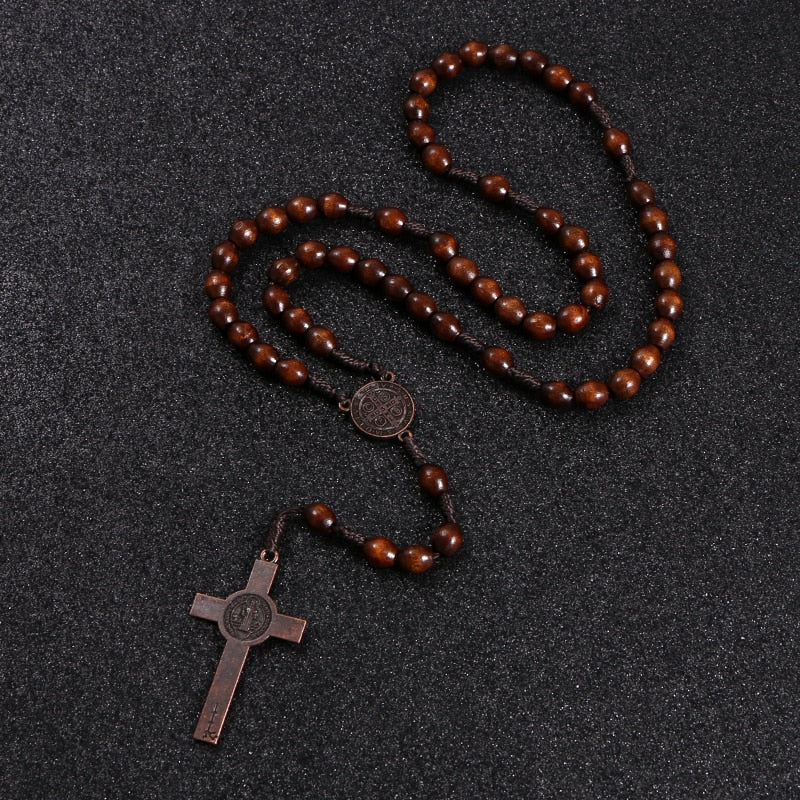 Jesus Wooden Rosary Beads