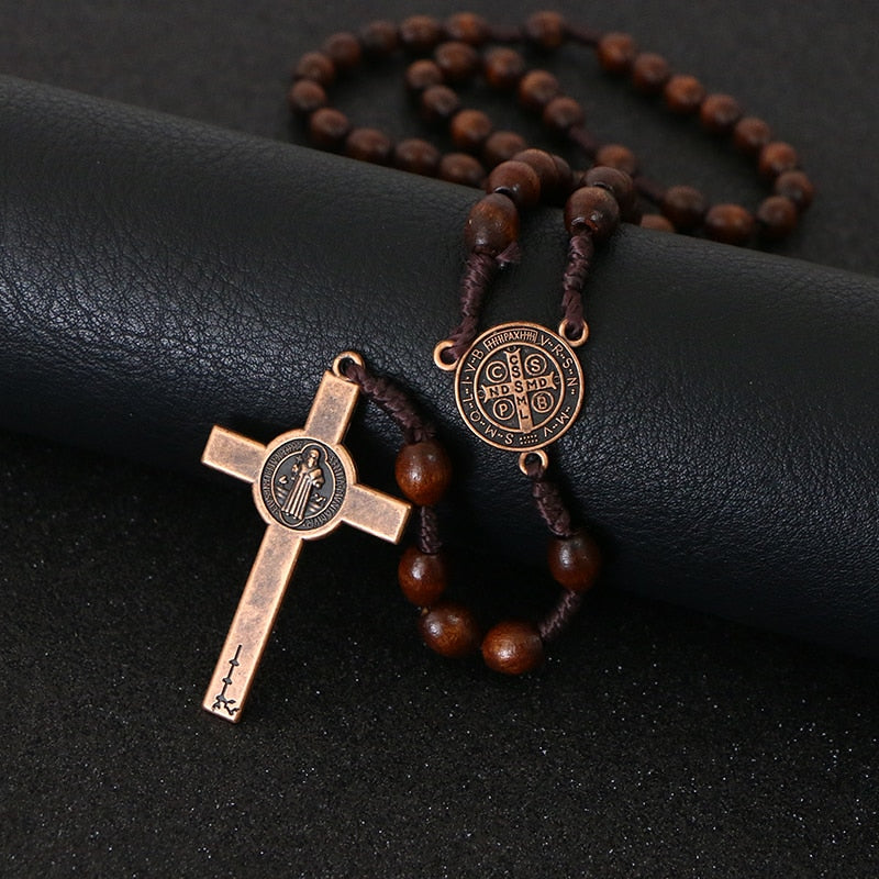 Jesus Wooden Rosary Beads